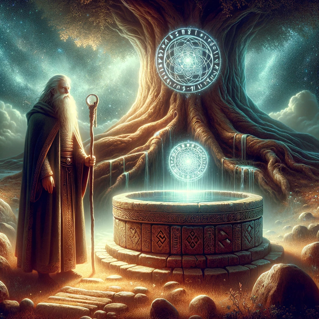 Symbolic representation of Mimir and wisdom